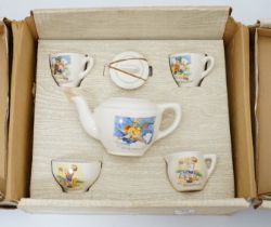 Six child’s tea sets, etc. including; a china Cinderella set comprising of teapot, six cups and