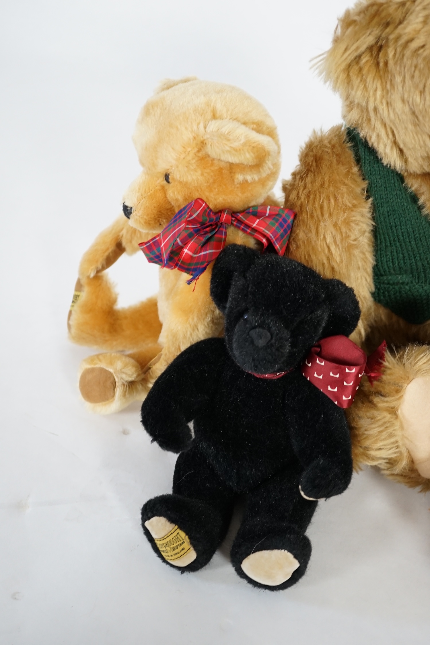 A large 1906 Steiff orange label, two Merrythought John Lewis bears, a black Merrythought bear, an - Image 5 of 5