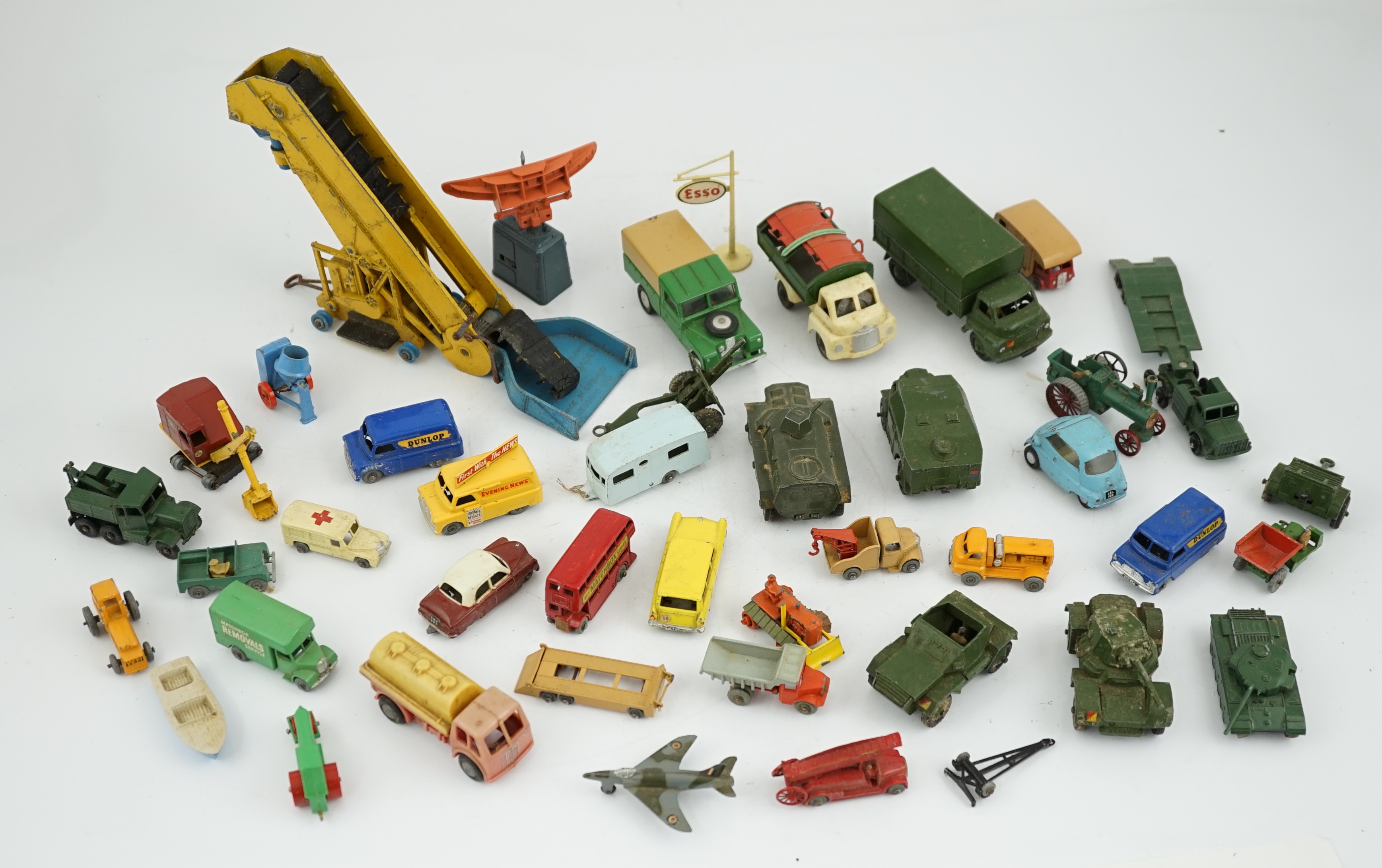 Thirty-eight diecast vehicles by Dinky Toys, Corgi Toys, Matchbox, etc. including a Spot-On BMW