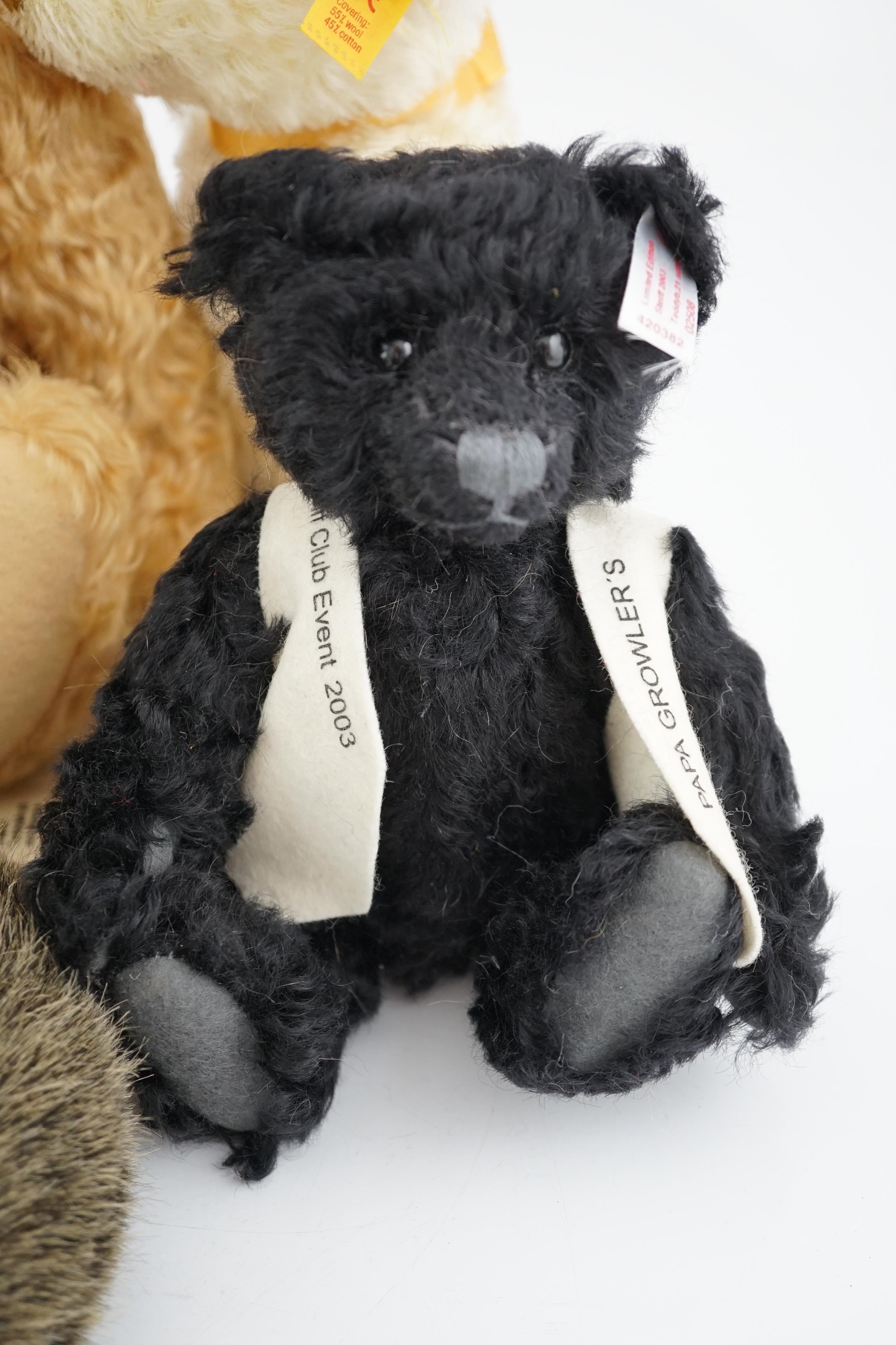Steiff toys including a Bugs Bunny, two yellow tag bears and a black club bear (7) - Bild 6 aus 14
