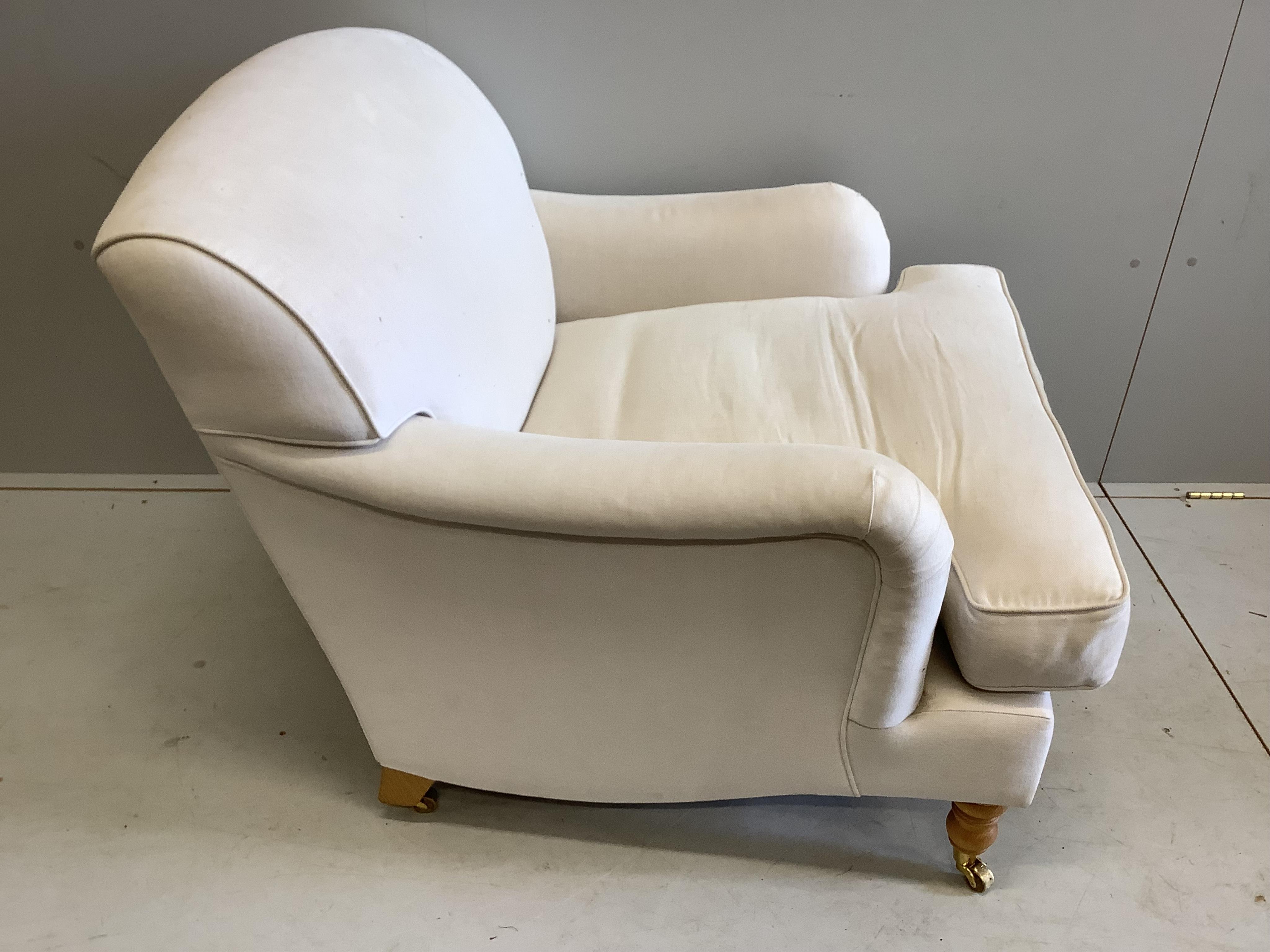 A Contemporary Howard style upholstered armchair, width 88cm, depth 94cm, height 82cm - Image 2 of 2