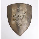 A modern silver shield plaque, engraved 'For God and The Empire. This shield honours membership in