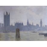 Jean-Jacques Rousseau (French, 1861-1911), oil on canvas, ‘Londres 1891’, The Houses of Parliament