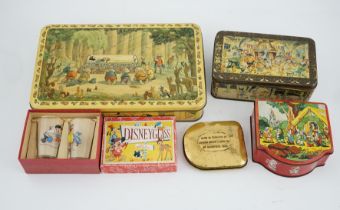 A collection of Disney Snow White memorabilia, including a porcelain set of eight figures by Goebel,