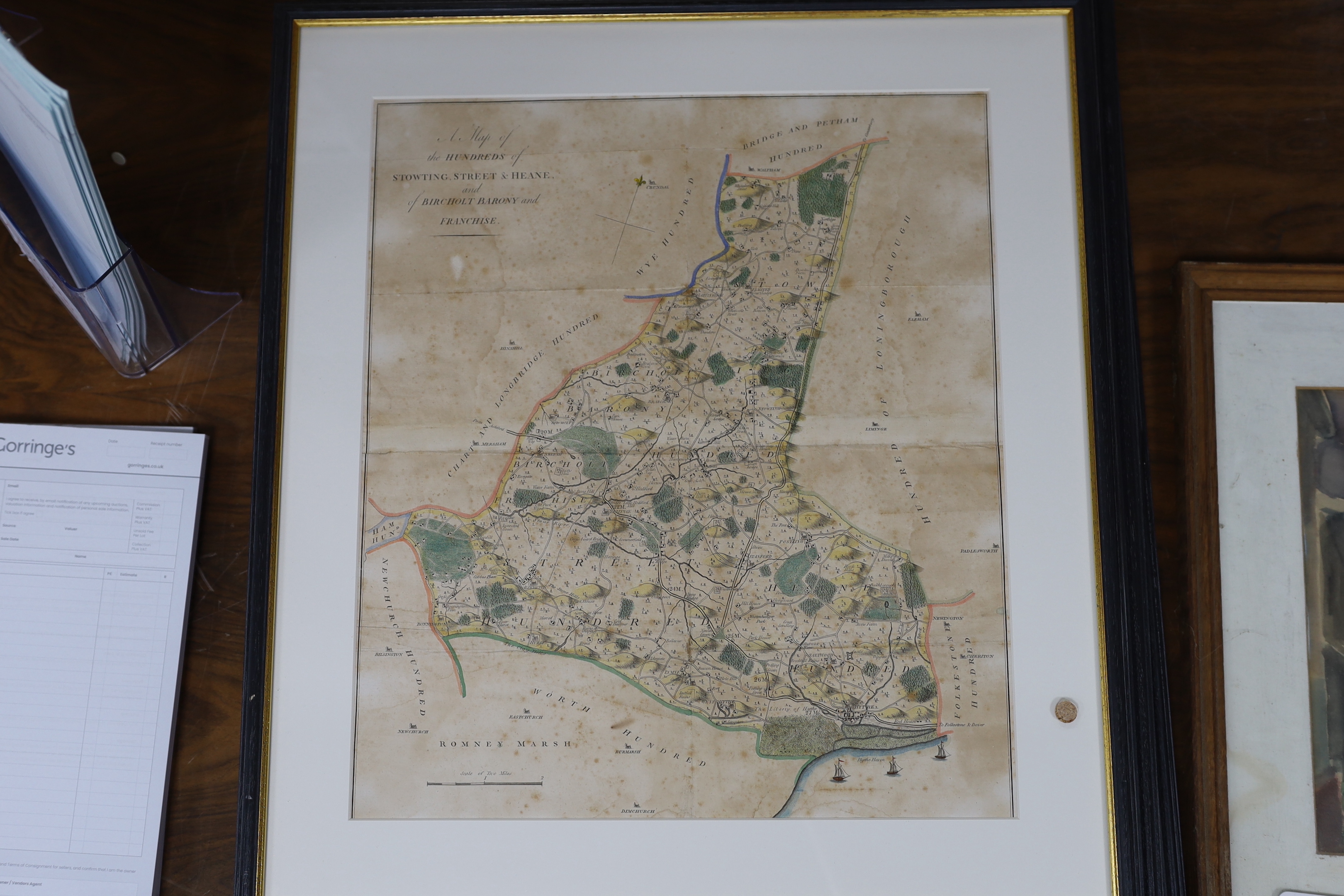 Four 18th / 19th century Map’s of the Hundreds including ‘Loningborough & Folkestone’ together - Bild 2 aus 3