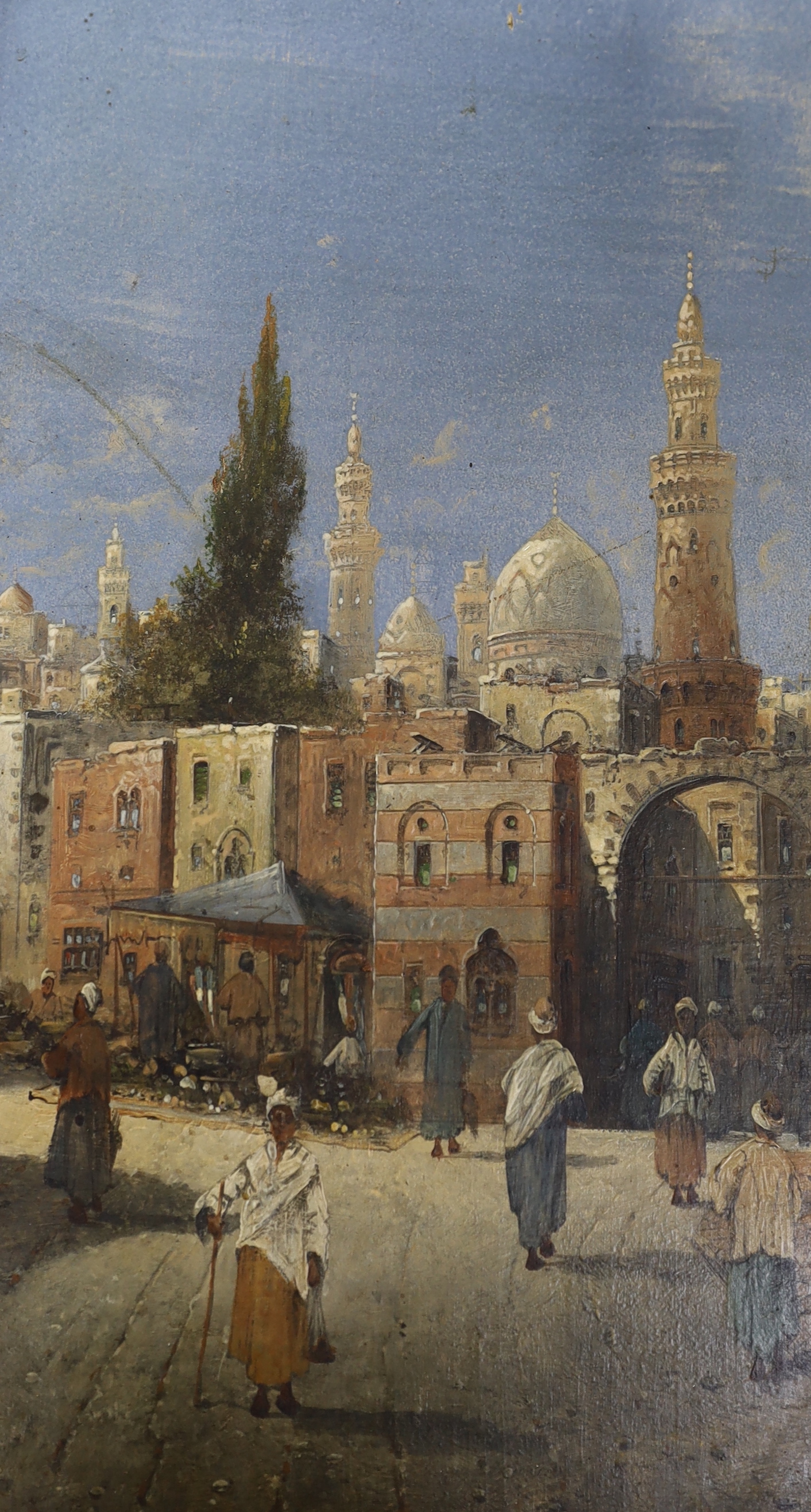 Karl Kaufmann (Austrian, 1843-1905), pair of Orientalist oils on board, Eastern street scenes with - Bild 3 aus 4