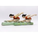 A pair of Chinese Cultural Revolution figures of ballerinas, 23.5cm long