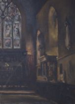 Manner of Vanessa Bell (1879-1961), oil on canvas, Church interior, bears monogram and date 1911, 34