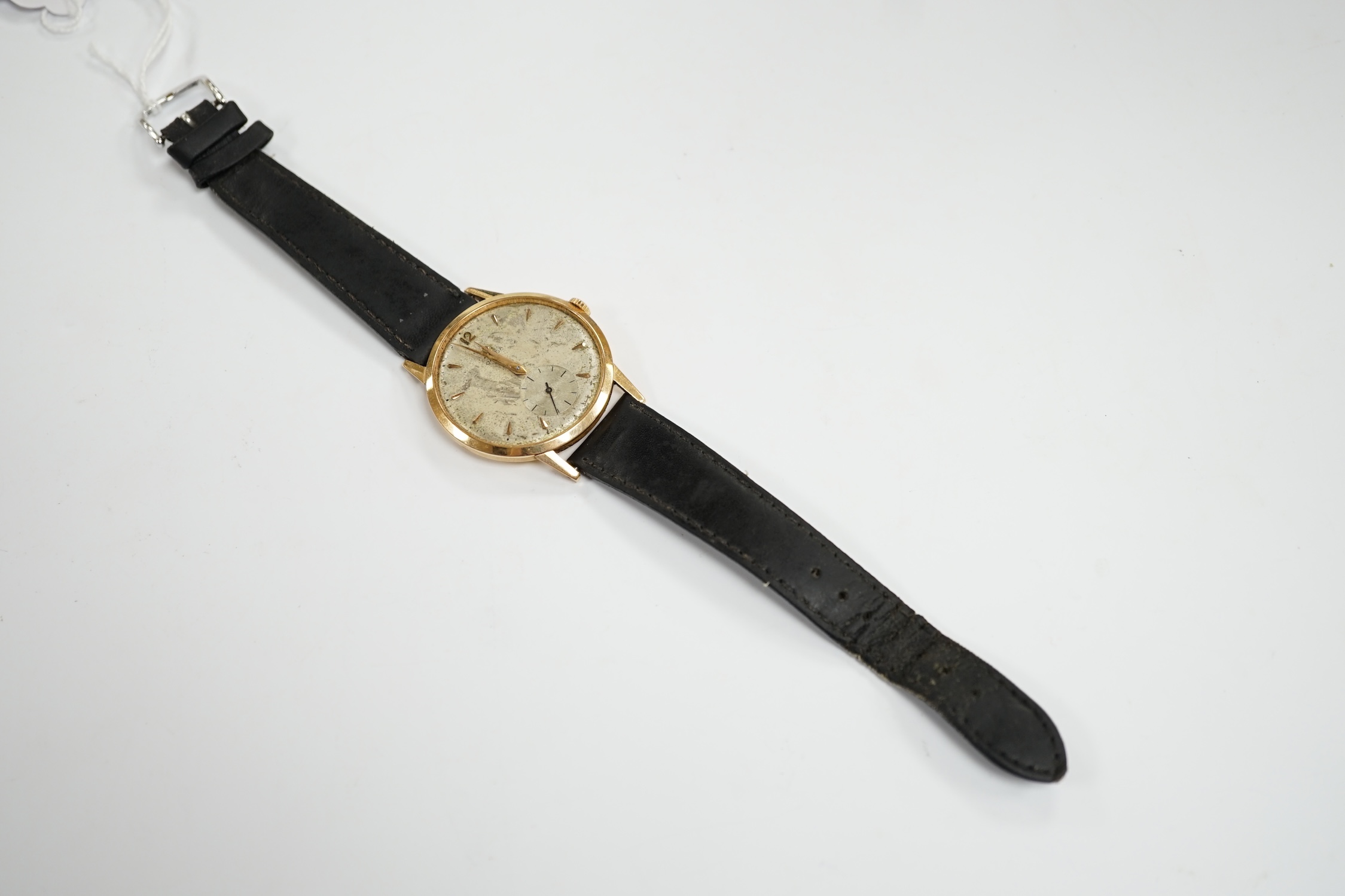 A gentleman's 18k Omega manual wind wrist watch, on a later associated leather strap, case - Image 2 of 3