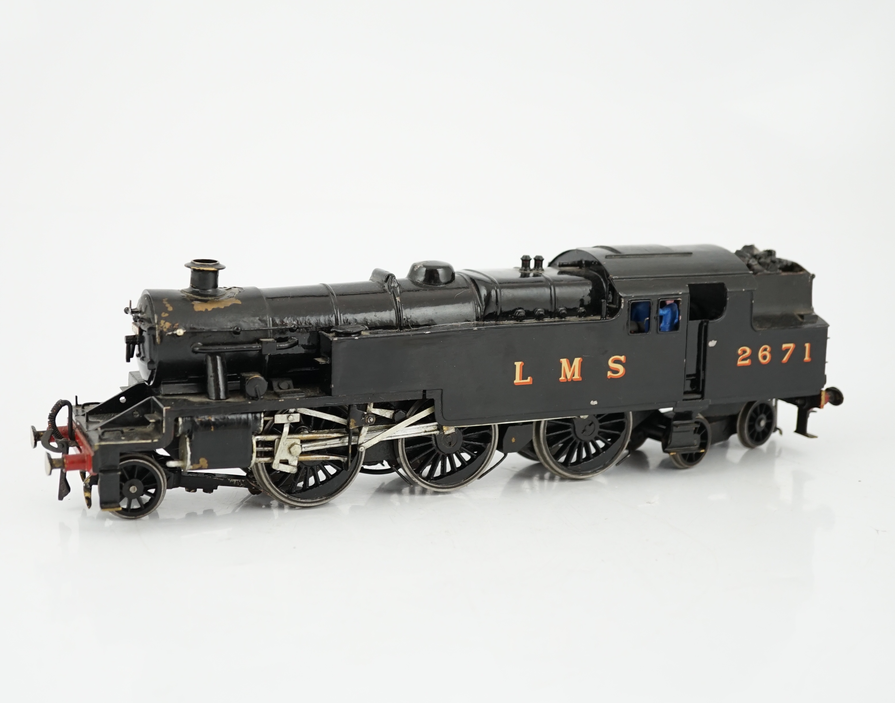 A brass kit-built LMS 2-6-4T Stanier Tank locomotive, 2671, for 2-rail running, in unlined black