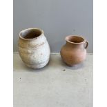 Two terracotta jars, larger height 50cm