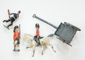 Forty-four early twentieth century Britains, etc. cavalry and infantry soldiers including; Scots