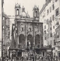 Geoffrey Heath Wedgwood (1900-1977), dry point etching, 'St. Peter’s, Genoa II', signed, inscribed