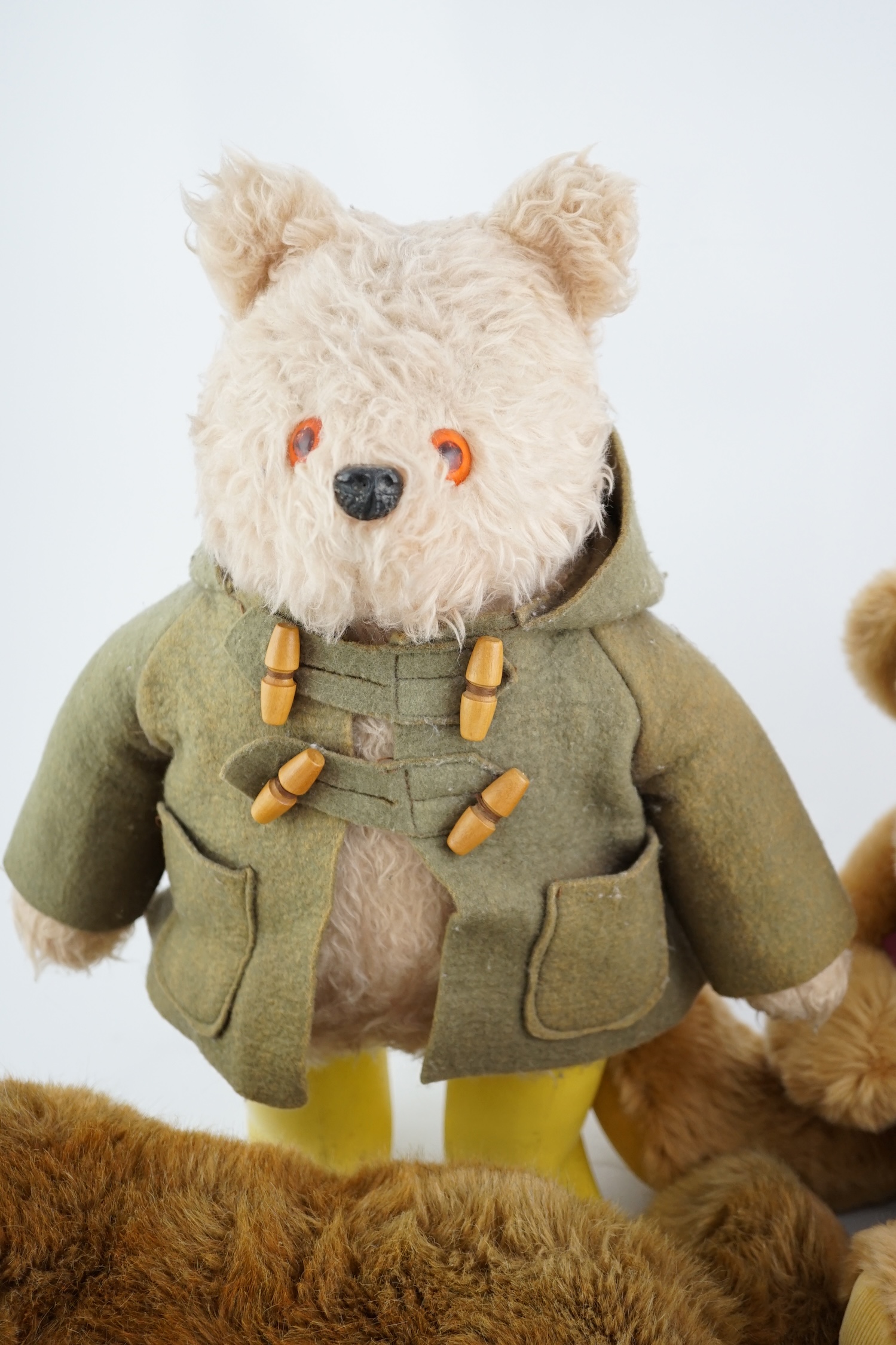An early Paddington bear, a Harrods bear and a Steiff Super Molly Herman Teddy (4) - Image 5 of 6
