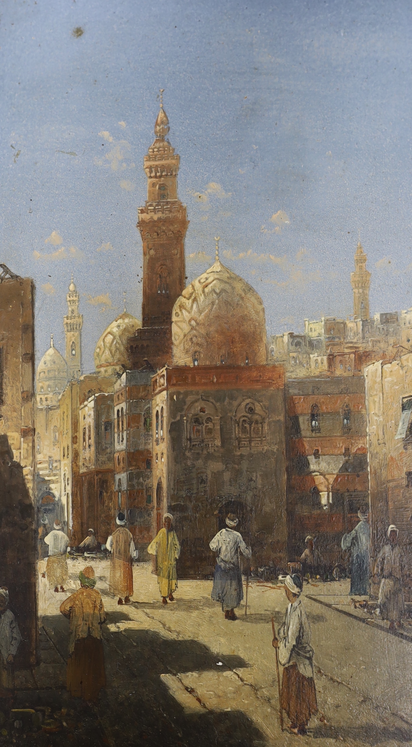 Karl Kaufmann (Austrian, 1843-1905), pair of Orientalist oils on board, Eastern street scenes with - Bild 2 aus 4