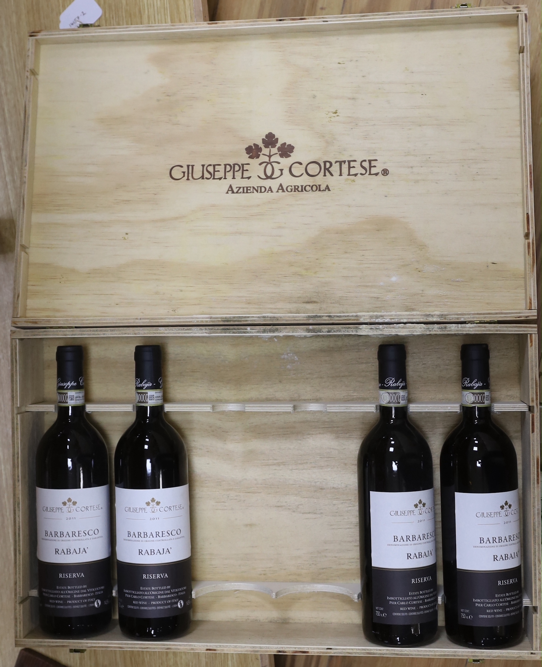 Four bottles of Giuseppe Cortese Barbaresco Cru Rabaja Riserva 2011, OWC - Image 2 of 2