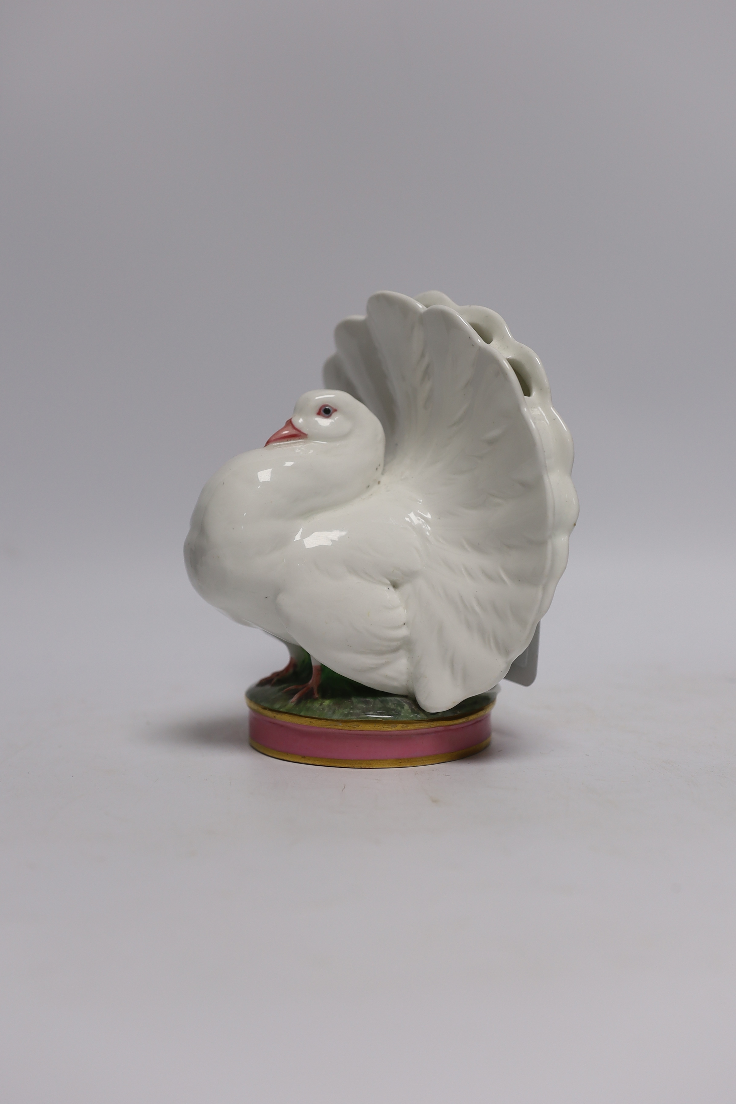 A Victorian Minton model of a fantail dove, 15cm - Image 2 of 4