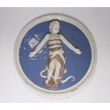 A 20th century Cantagalli Firenze circular wall plaque in Della Robbia style, 32cm