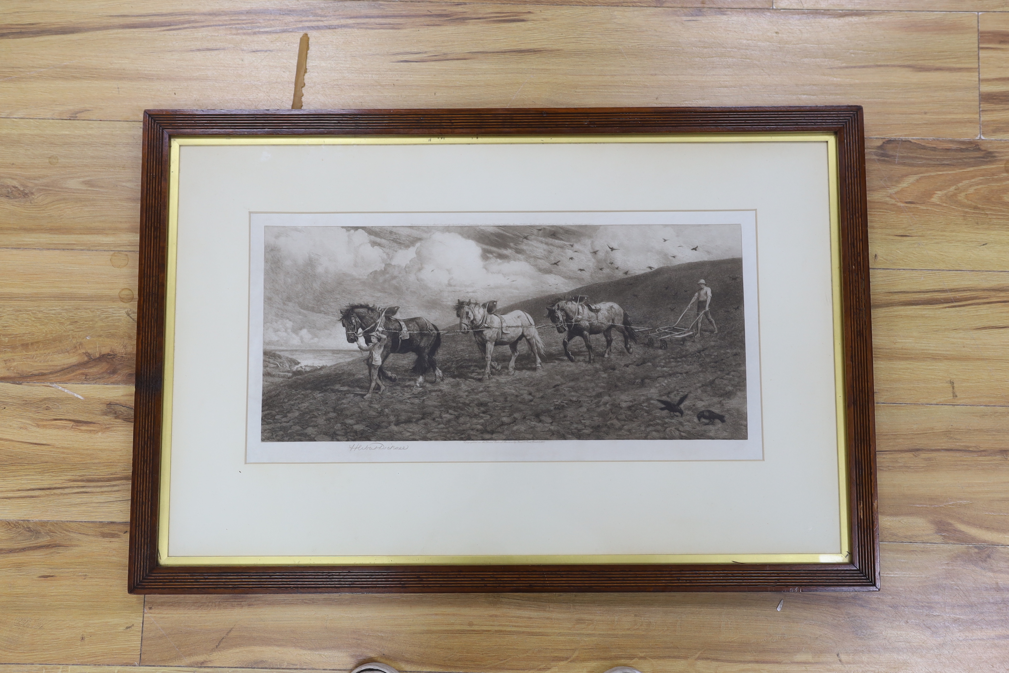 Herbert Dicksee (1862-1942), etching, ‘Against Wind and Open Sky’, signed in pencil, publ. 1900, - Image 2 of 3