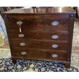 A George IV mahogany secretaire chest, width 120cm, depth 54cm, height 106cm