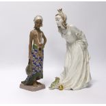 A Dahl Jensen, Copenhagen model of a Balinese female, initialled EK, numbered 1117 and a Rosenthal