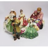 Six various Royal Doulton figures - Southern Belle, Taking Things Easy, Fair Lady, The Laird,