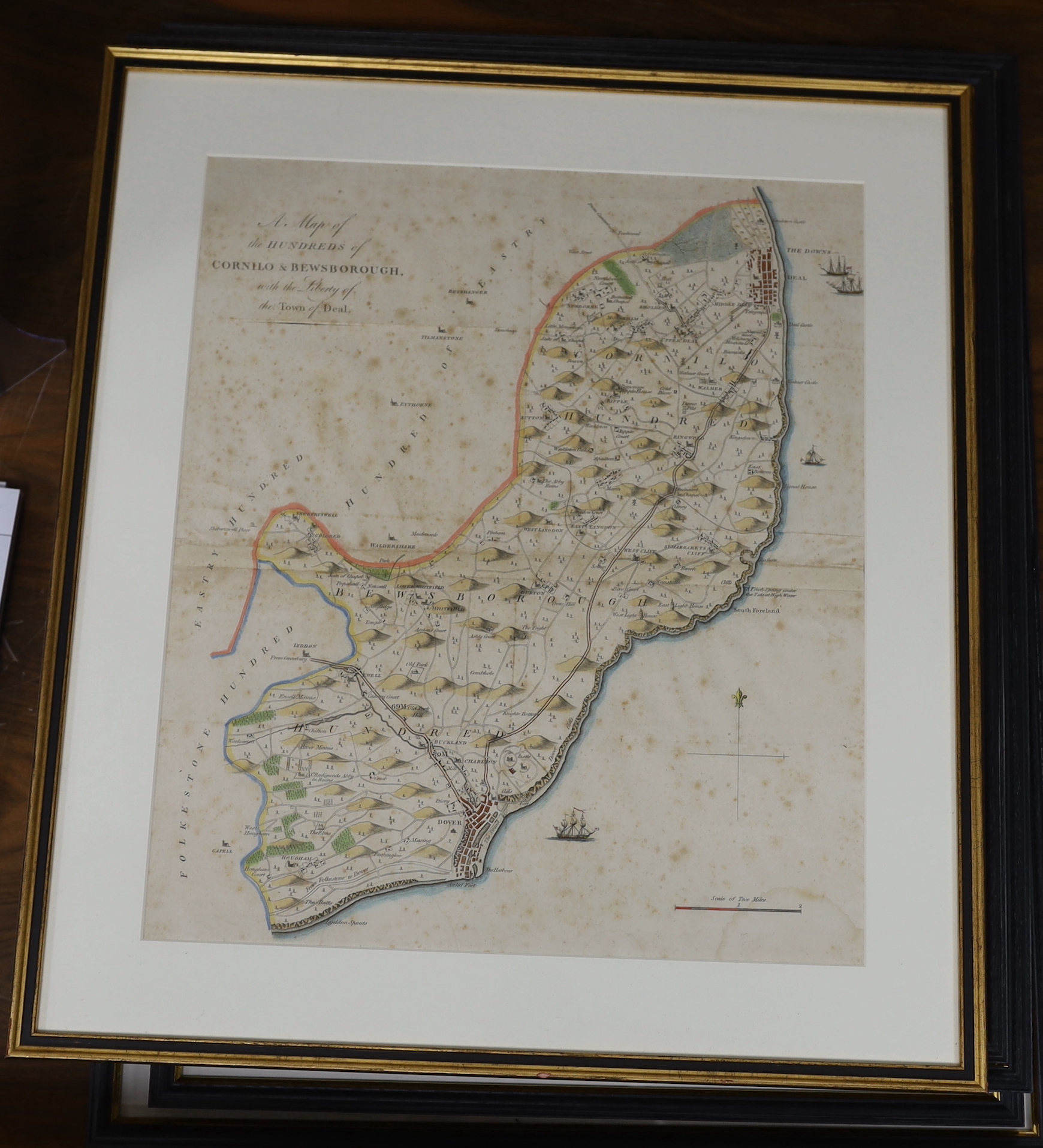 Four 18th / 19th century Map’s of the Hundreds including ‘Loningborough & Folkestone’ together