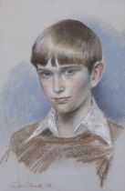 Carl Cheek (1927-2011), pastel, Portrait of a boy, signed and dated '76, 38 x 25cm
