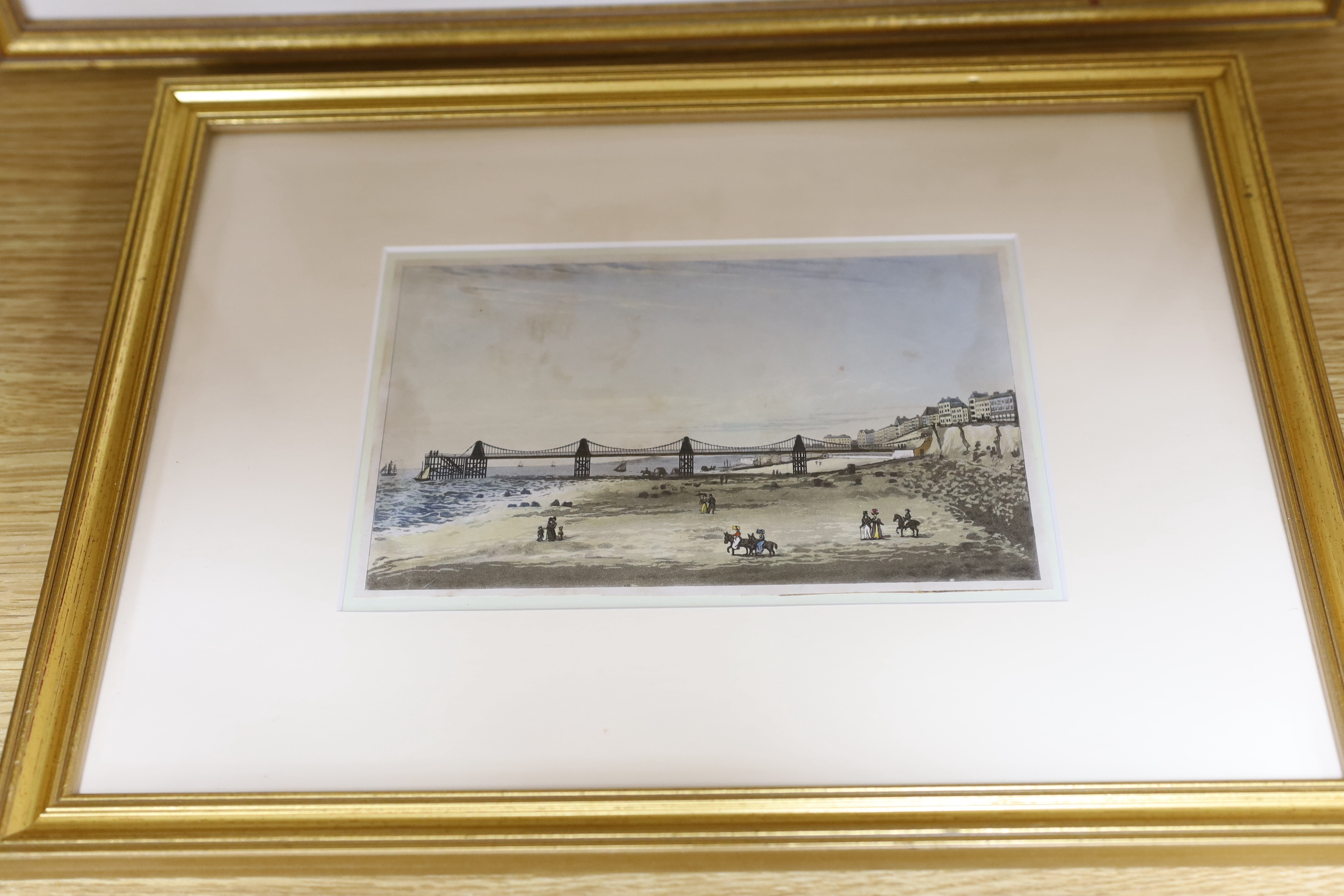 Five 19th century engravings and prints of Brighton Chain pier, some hand coloured including, ‘Chain - Image 5 of 6