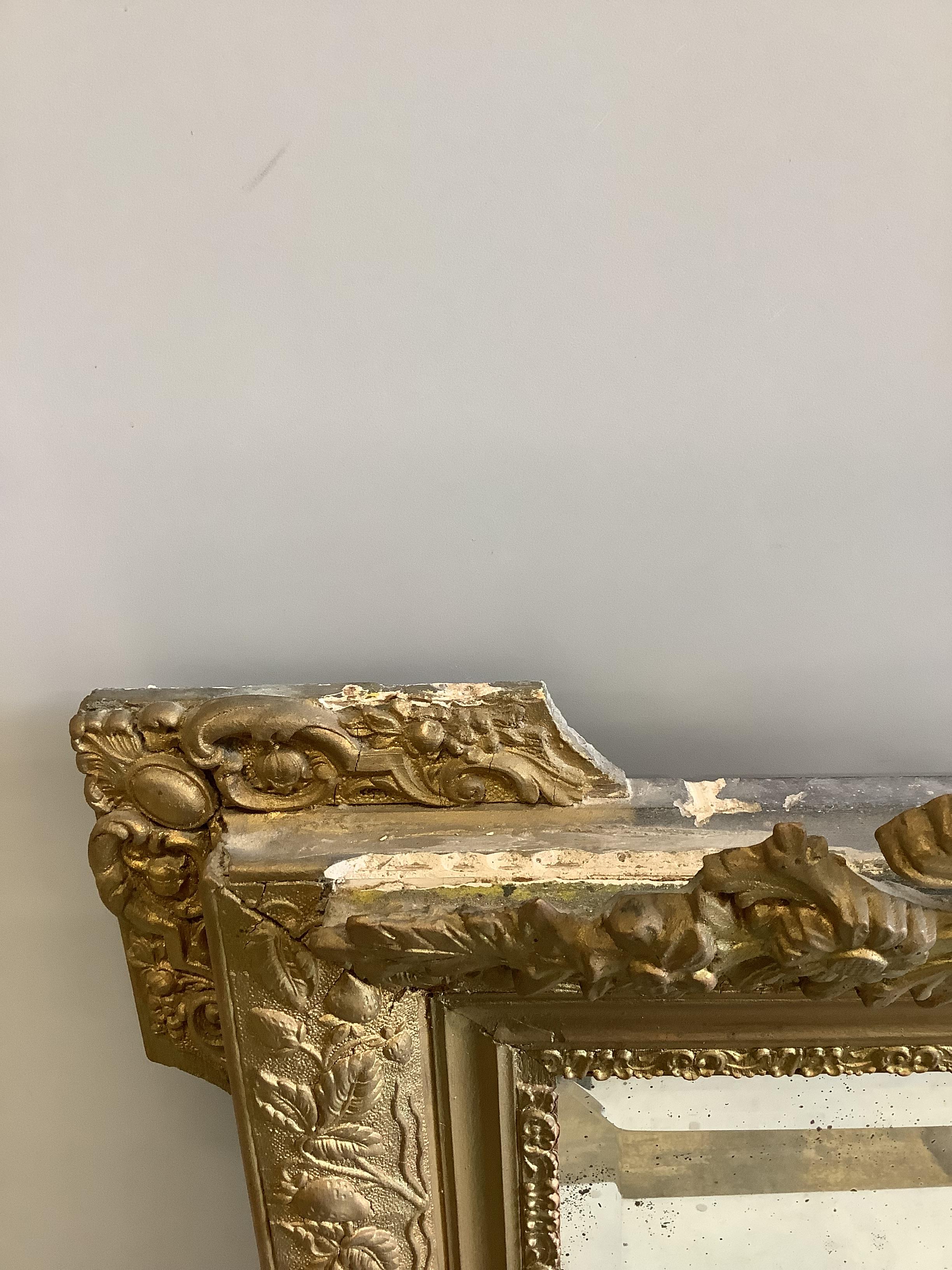 A late 19th century French giltwood and composition wall mirror, re-painted, width 81cm, height - Bild 4 aus 4