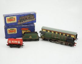 A collection of Hornby Dublo for 3-rail running, including two BR locomotives; a Duchess of Montrose