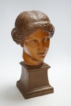 A Goldscheider terracotta bust of the Venus de Milo, 29cm high
