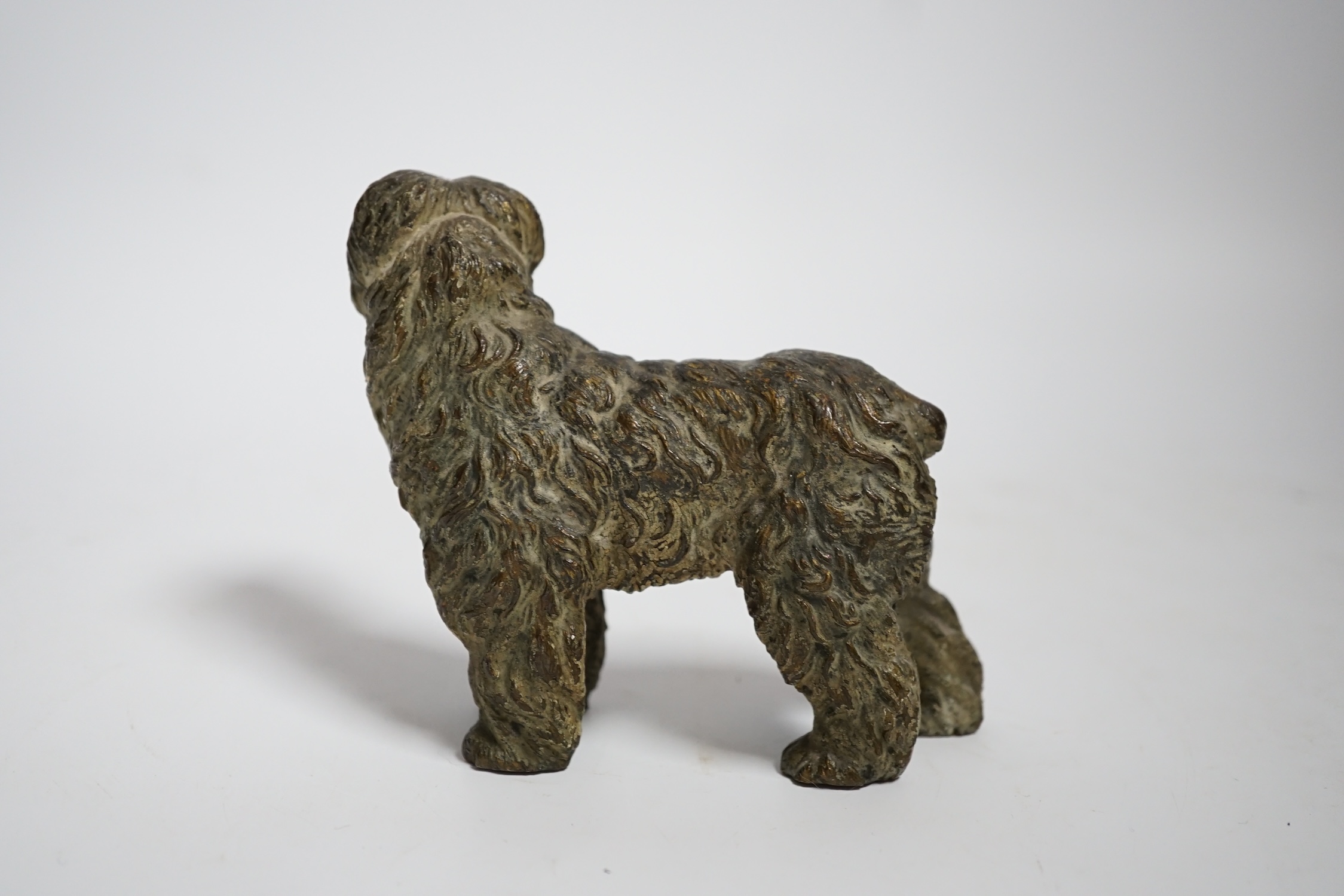 A cold painted bronze model of a dog, 11cm wide - Image 3 of 3