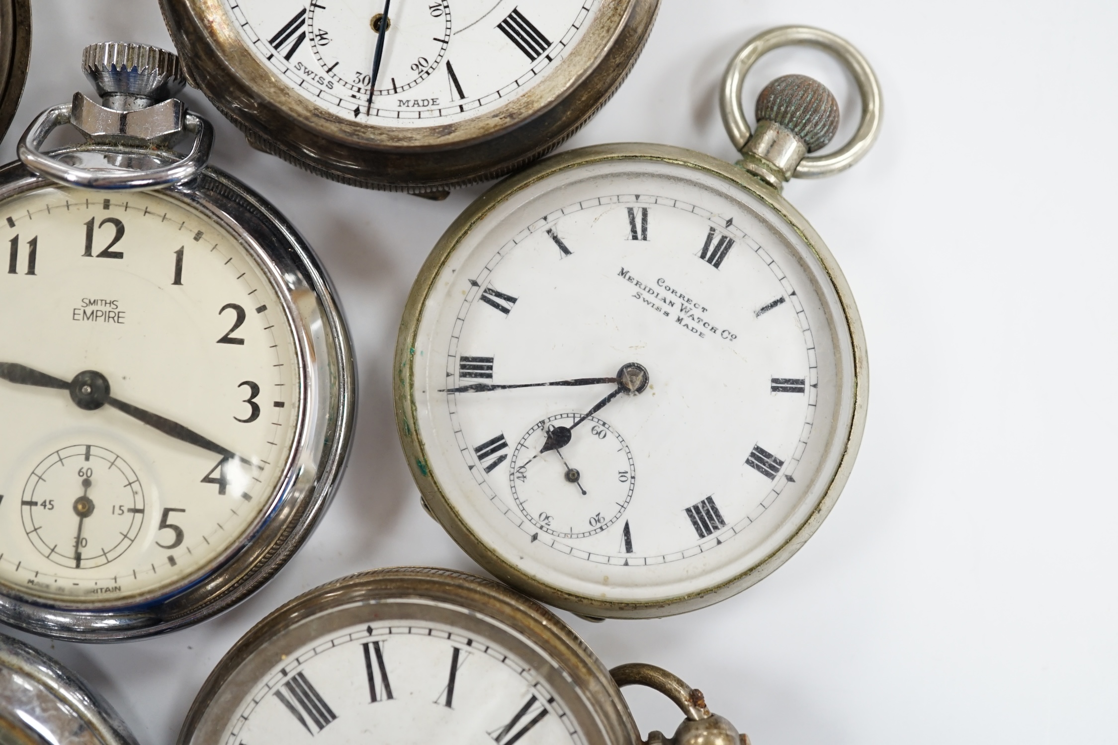 Six assorted pocket watches including silver 'The Veracity Lever' (a.f.) - Image 5 of 7