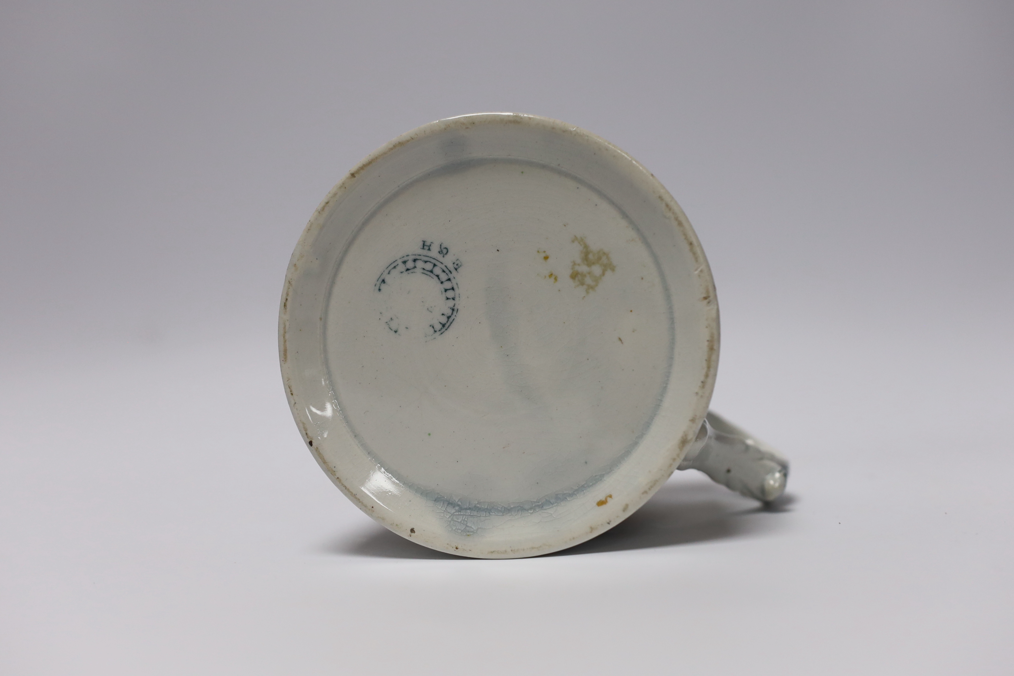 An early 19th century Staffordshire pearlware cylindrical large tankard decorated with Chinese - Image 5 of 5