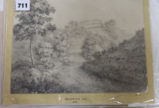 A collection of 19th century pencil sketches, Landscapes including some by John Hodgson, Scottish