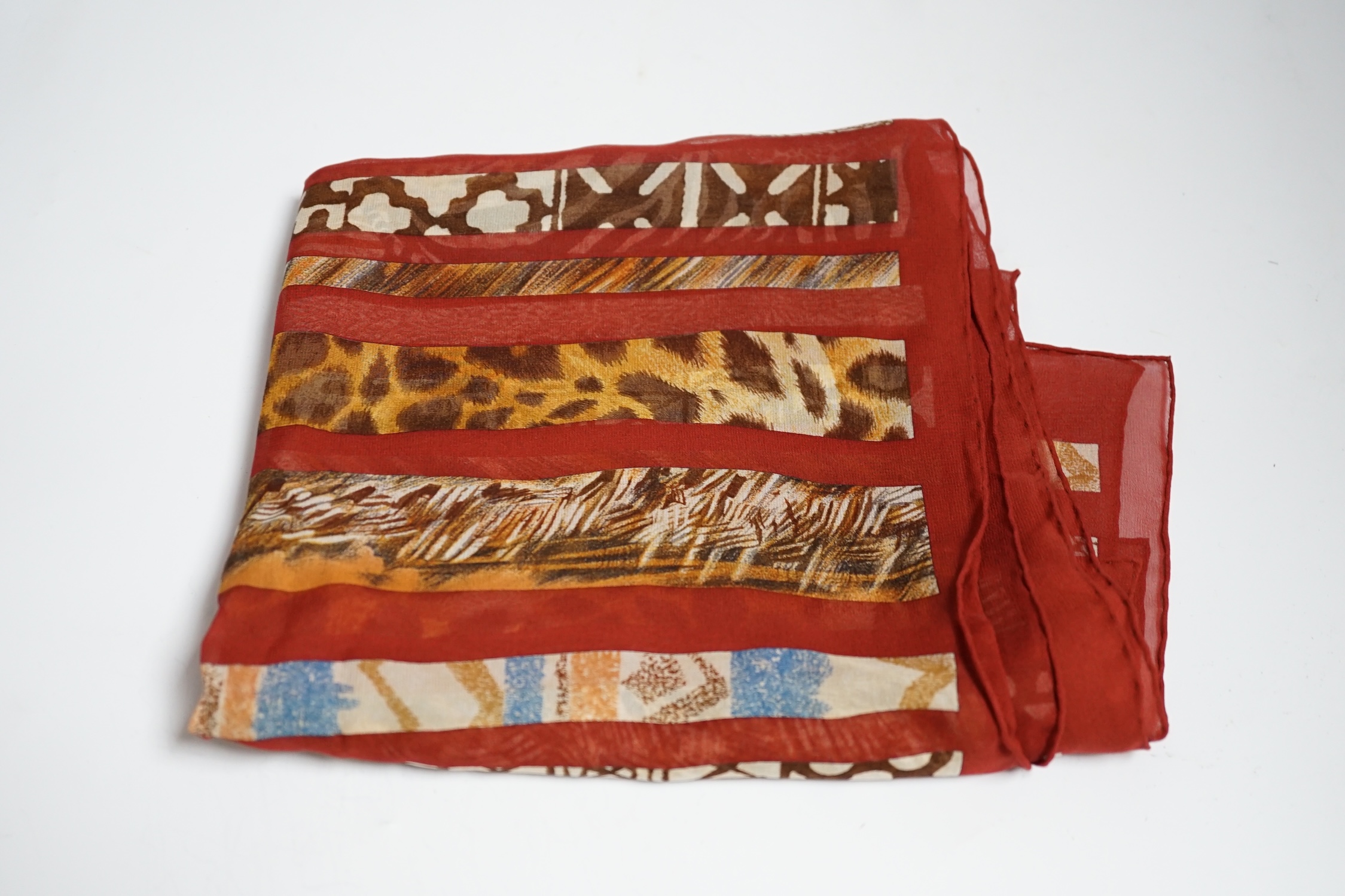 A Salvatore Ferragamo silk scarf "Leopard Jungle", print in box - Image 3 of 3