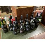 Thirteen bottles of assorted sherry and port