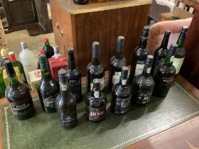 Thirteen bottles of assorted sherry and port