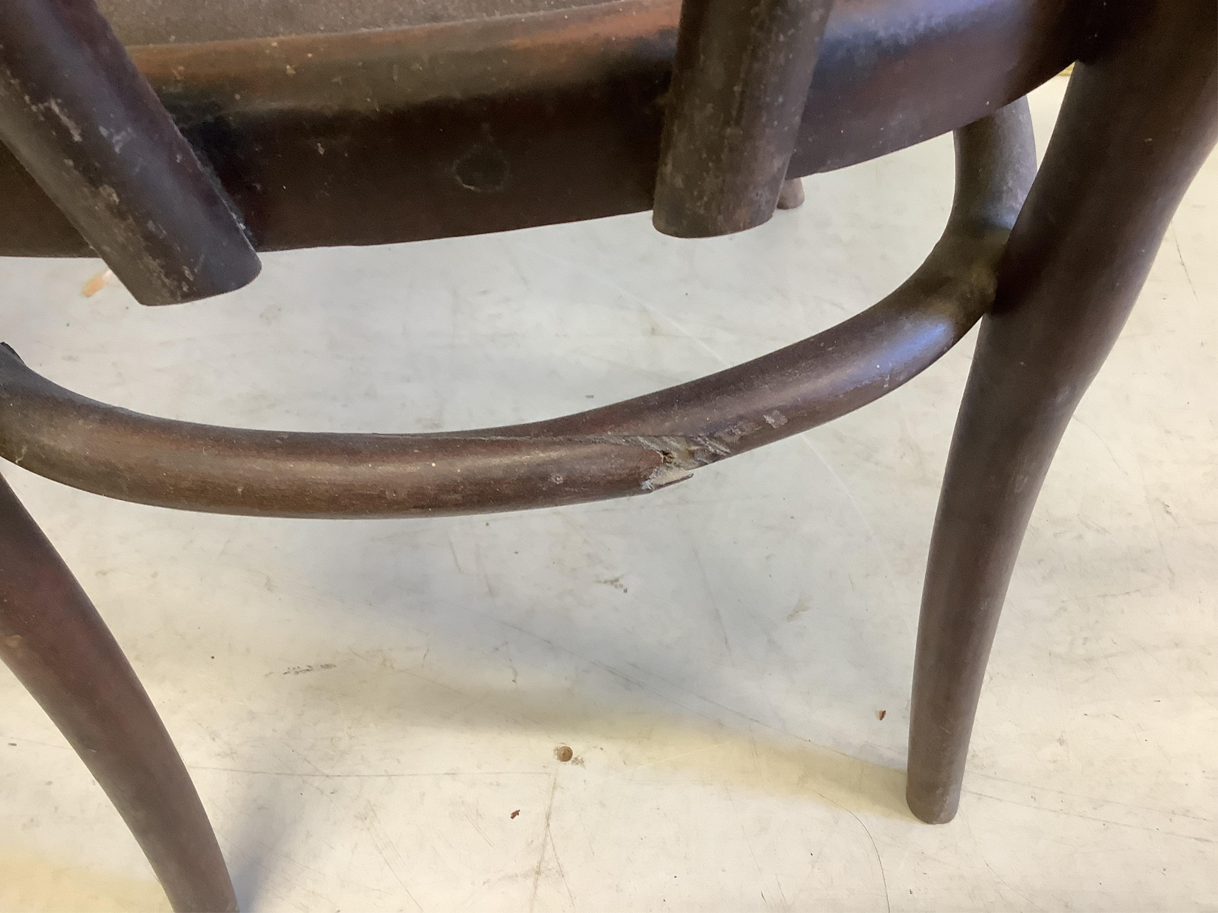 A pair of Thonet style bentwood elbow chairs, width 58cm, depth 56cm, height 92cm - Image 2 of 2