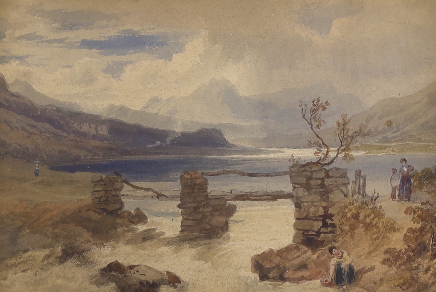 Henry Gastineau R.W.S (1790-1876), watercolour, ‘’Bridge at Capel Curig, North Wales’’, signed and