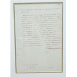 Catherine II, Catherine The Great (1729-1796) interest, a hand written and signed letter, dated 27