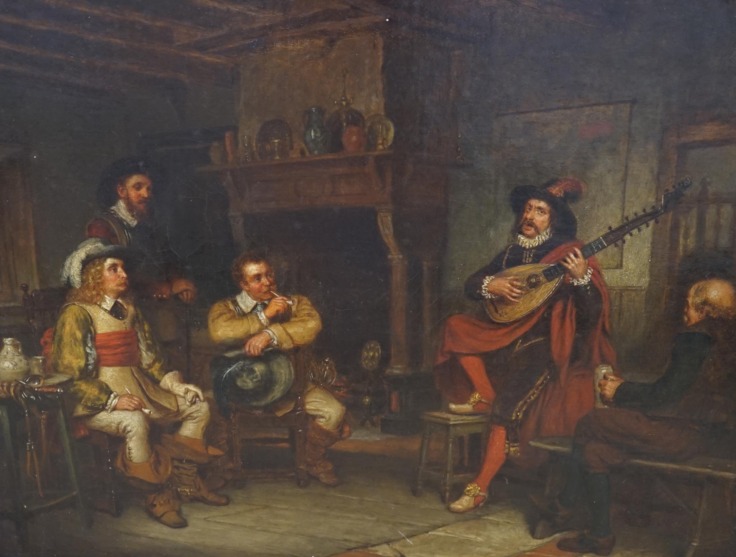 John Watkins Chapman (1853-1903), oil on canvas, 'The Strolling Minstrels' signed and indistinctly