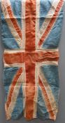 Eight mostly mid 20th century Union Jack flags, one celebrating Queen Victoria’s Diamond Jubilee,