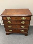 A small George III oak four drawer chest, width 80cm, depth 46cm, height 83cm. Condition - fair