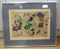 After Joan Miro (Spanish, 1893-1983), surreal colour print, ‘L'Envolée', 38 x 49cm. Condition -