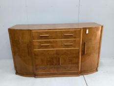 A Maples golden walnut sideboard, width 175cm, height 97cm. Condition - fair to good