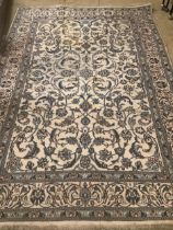 A Tabriz ivory ground small carpet, 290 x 195cm. Condition - fair