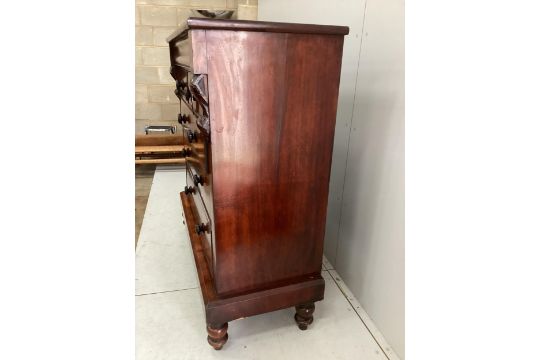 A Victorian mahogany Scottish chest, width 122cm, depth 54cm, height 132cm. Condition - fair to - Image 3 of 4