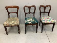A pair of William IV mahogany dining chairs and another similar chair. Condition - fair to good